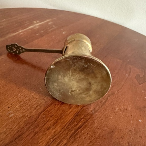Vintage Turkish Cezve Small Coffee Pot Brass Jezve Ibrik Rustic Kitchen - Picture 6 of 9